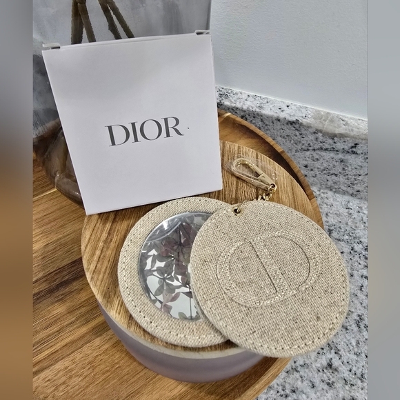 Dior Beauty Accessories - Dior VIP Beige Canvas Keychain Mirror